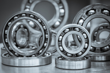 many balls bearing on aluminium floor