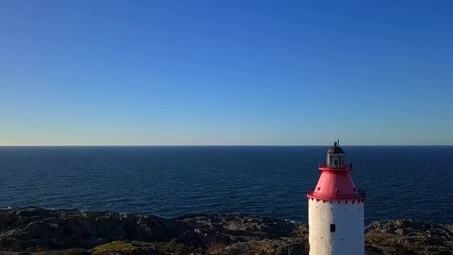 Lighthouse in Swedish village Landsort on the island of Oja