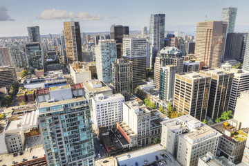 Aerial of the Vancouver, Canada downtown