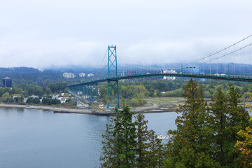 View of the Lions Gate Bridge, Vancouver, Canada