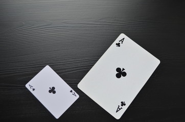 Casino. Poker. Playing cards. The opposition of large and small