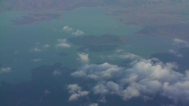 beautiful fast-sailing clouds on a Sunny day, shooting from aircraft