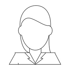 Businesswoman faceless profile black and white