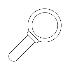 Magnifying glass symbol black and white