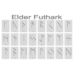 Set of monochrome icons with Runic alphabet for your design