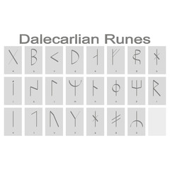 Set of monochrome icons with Runic alphabet for your design