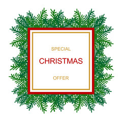 Christmas sale banner template. Vector graphic illustration.