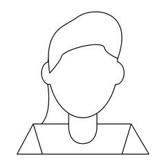 Woman faceless profile black and white