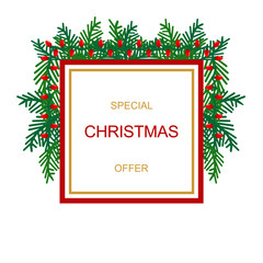 Christmas sale banner template. Vector graphic illustration.