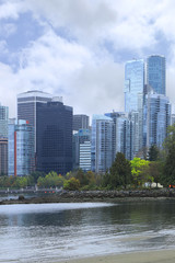 Fototapeta premium Vertical view of the Vancouver, Canada skyline