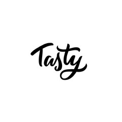 Hand drawn lettering tasty for overlay, banner, poster, packaging, logo, lable. Calligraphy tasty.