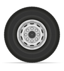 Fototapeta premium bus or truck wheel stock vector illustration