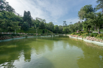 Fototapeta premium An artificial lake in Yildiz Park, istanbul, Turkey