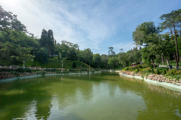 Fototapeta na wymiar An artificial lake in Yildiz Park, istanbul, Turkey