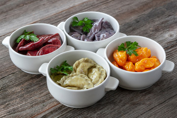 Vegetarian dumplings in the range.