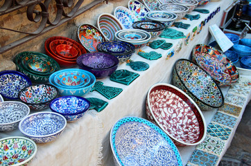 Traditional Turkish plates on the market