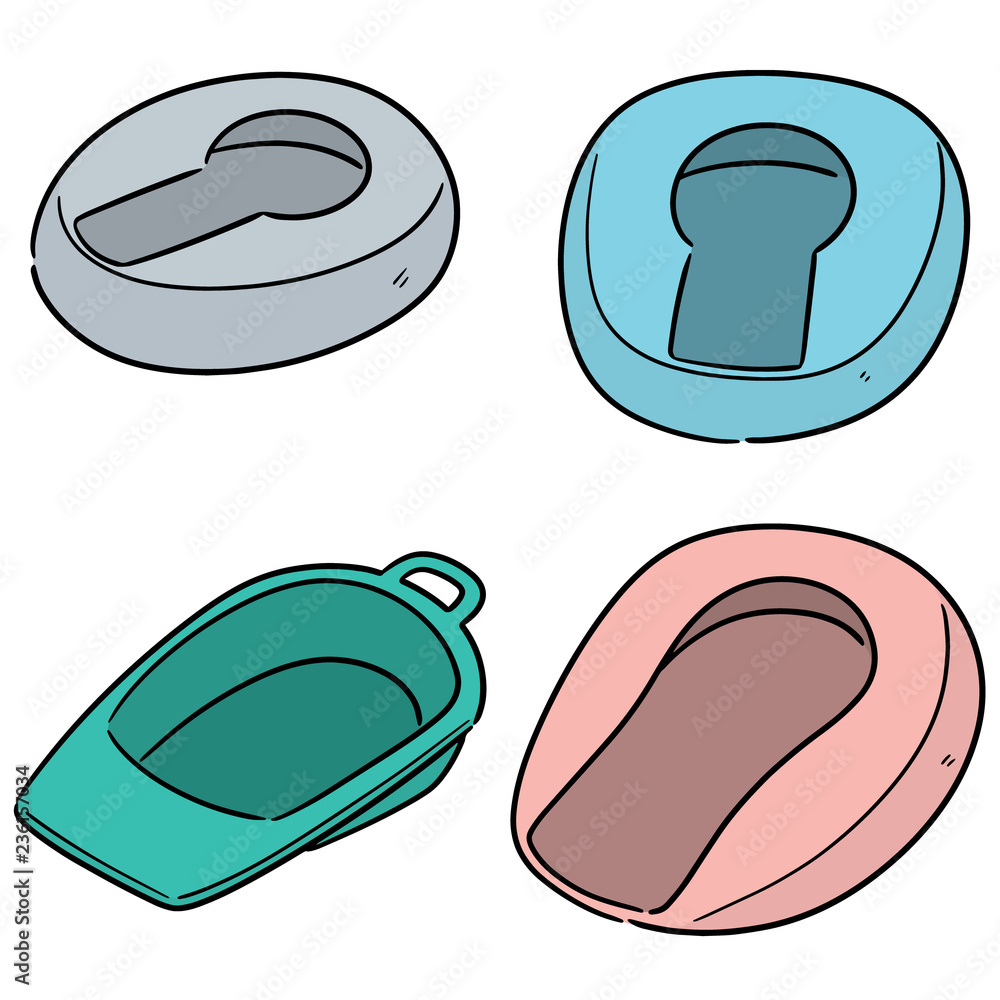 Sticker vector set of bedpan