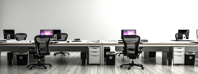 modernes Großraumbüro mit Freifläche