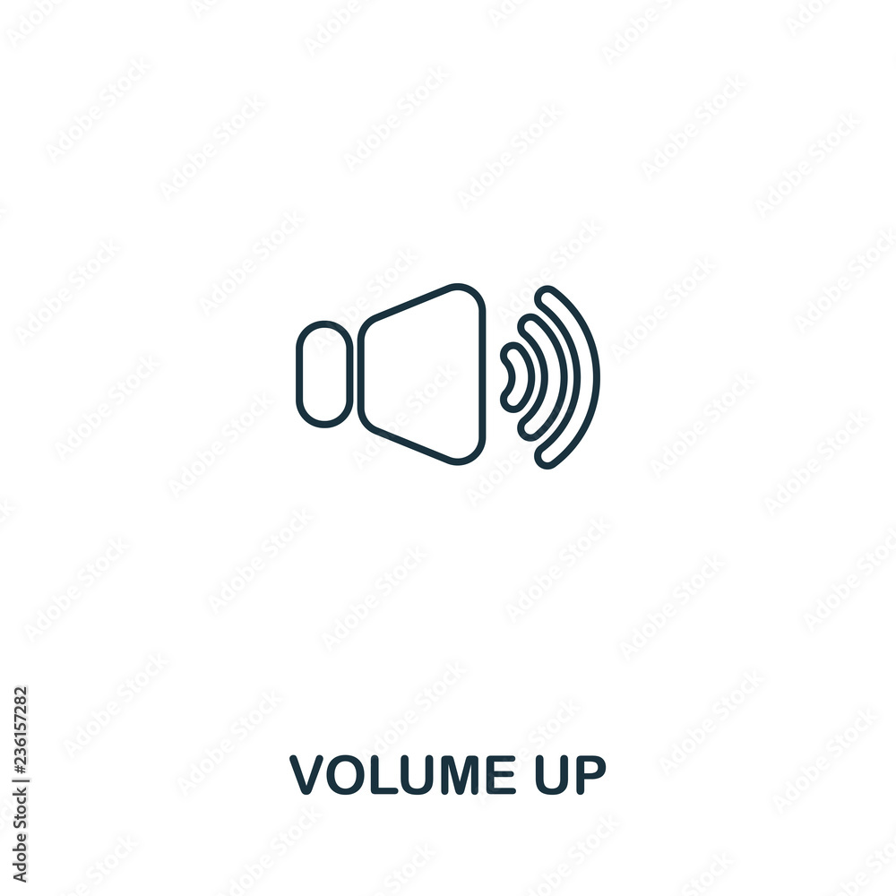 Poster volume up creative icon. simple element illustration. volume up concept symbol design from audio but