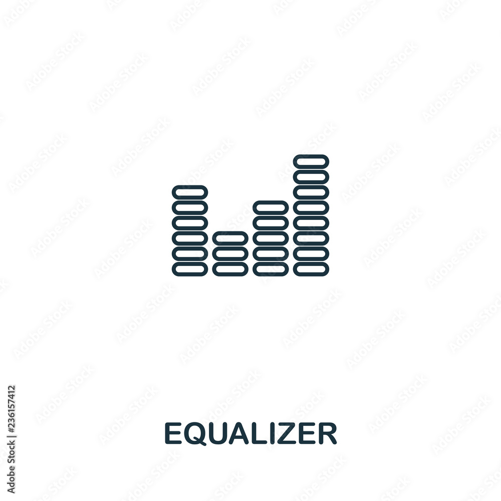 Poster equalizer creative icon. simple element illustration. equalizer concept symbol design from audio but