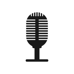 Microphone mic icon. Vector illustration, flat design.