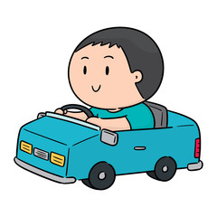 vector of man driving car