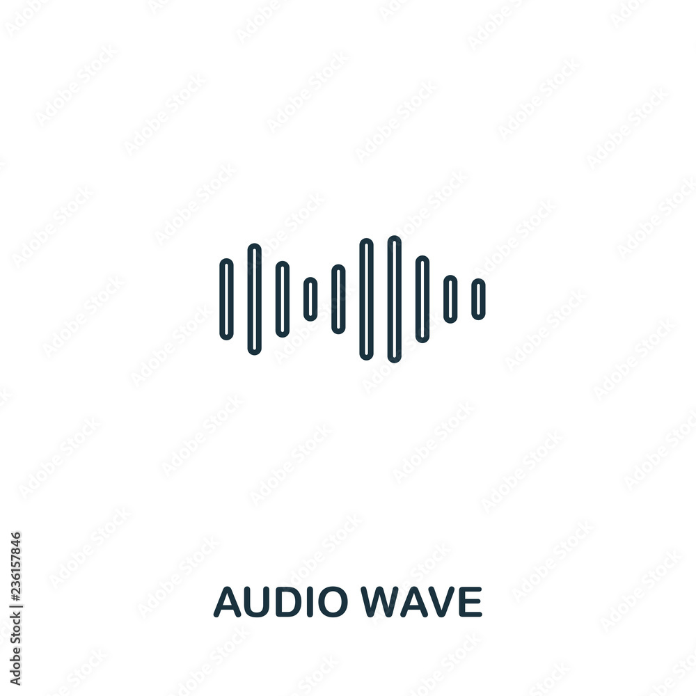 Poster audio wave creative icon. simple element illustration. audio wave concept symbol design from audio b