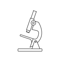 Microscope icon, silhouette. Vector illustration, flat design.