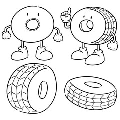 vector set of tires