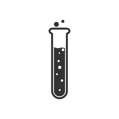 Test tube icon. Vector illustration, flat design.