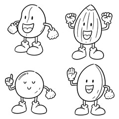 vector set of beans cartoon