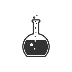 Test tube icon. Vector illustration, flat design.