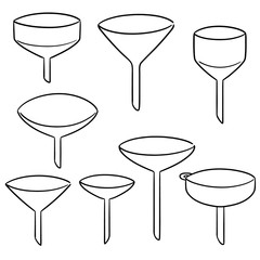 vector set of funnels
