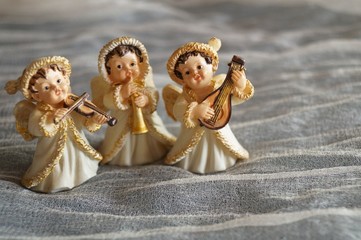 Beautiful christmas background with angels - guardian angels

