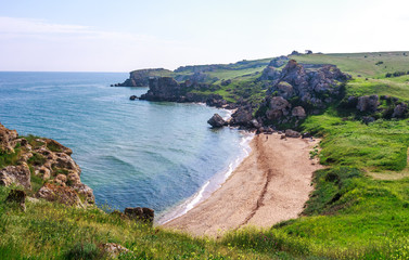 Fototapeta na wymiar Sea coast. Coast of the Azov Sea, Crimea, Kerch, General Beaches.