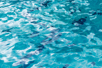 Fototapeta na wymiar refreshing blue swimming pool water as a background.