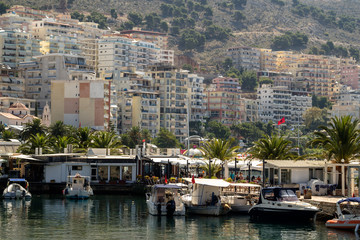  City port on a sunny day.