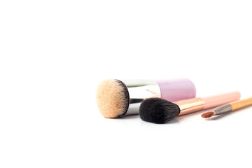 Cosmetic makeup brush, isolated on a white background.