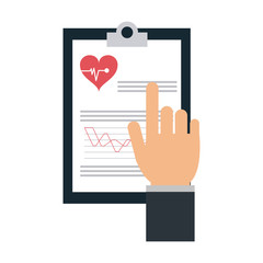 Businessman with medical clipboard