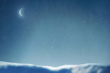 Fototapeta premium Winter snow and moon