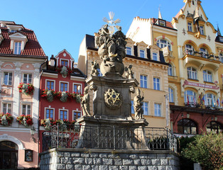 Fototapeta na wymiar Karlovy Vary, center of the city, 2018 November