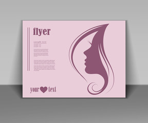 silhouette of a women on pink background