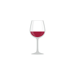 Red wine glass colorful cartoon. Red wine glass vector icon in color.