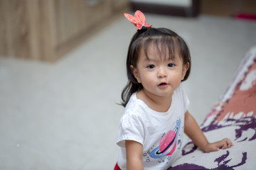Portrait asian smiling little girls