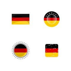 Flag Country Germany Set Idea Abstract Icon Logo Design Template Element Vector