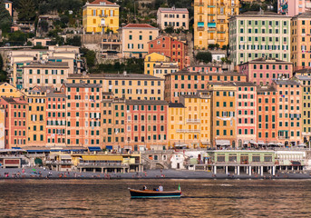 Naklejka premium The colored houses of Camogli seen from the sea