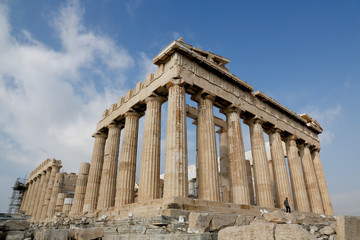 Fototapeta na wymiar The ancient Acropolis structure in Athens, Greece