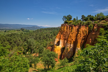 Ochre rocks in Roussillon, Provence, Luberon, Vaucluse, France