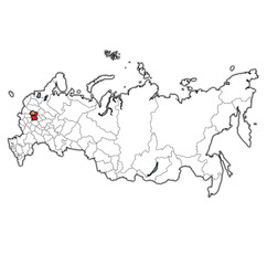 moscow oblast  on administration map of russia