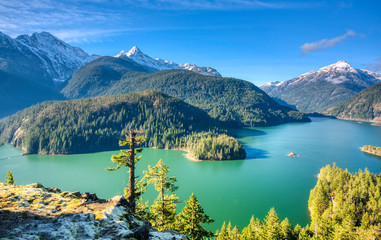 Diablo Lake is a reservoir in the North Cascade Mountains of northern Washington.